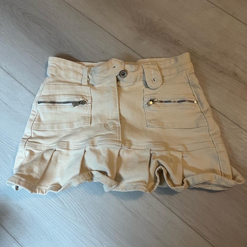 beige cargo mini skirt size xxs/xs